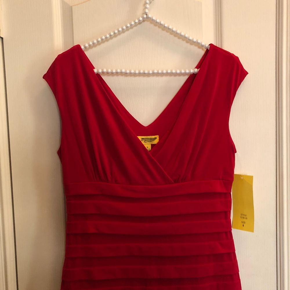 NEW Clari.e. Crimson Pleated Dress